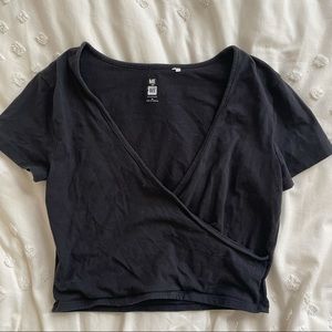 Black wrap top from Pac-Sun